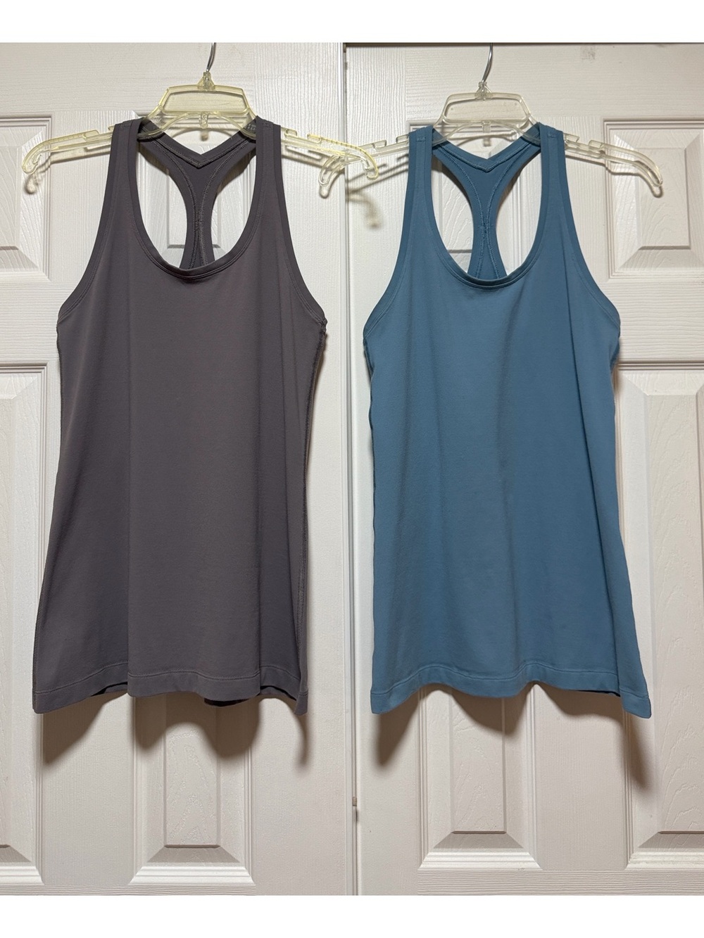 Bundle - 2 Lululemon Racerback Tank Blue & Gray - Size 8